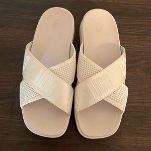 White ugg sandals